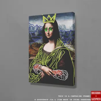 

Mona lisa Funny Creative design modernWall Art Canvas For Living Room Home Bedroom Study Dorm room Decor Prints