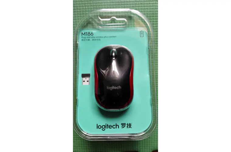 Новая беспроводная мышь logitech M186 2,4G M185 UP M186 с эргономичным 1000 точек/дюйм Nano приемником для PC MAC - Цвет: Original Package