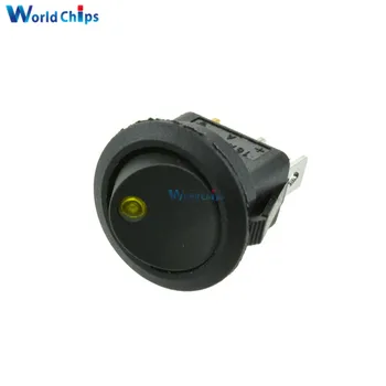 

2Pcs 12V LED Yellow Dot Light Auto Car Boat Round Rocker ON-OFF Toggle Switch