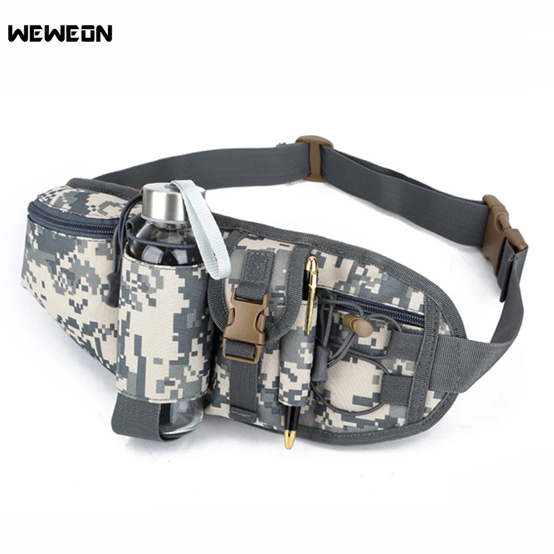 

Tactical Girdle Waist Bag Military Equipment Belt Bag Men Small Camouflage Army Pack With Headset Hole-Fits Smartphones Pocket