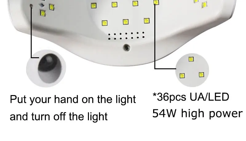 80 Вт/54 Вт/36 Вт УФ лампа для ногтей светильник ногтя светильник светодиодный Гель-лак инфракрасный Сенсор 10/30/60/99 второй Smart ногтей ЖК-дисплей таймер Дисплей