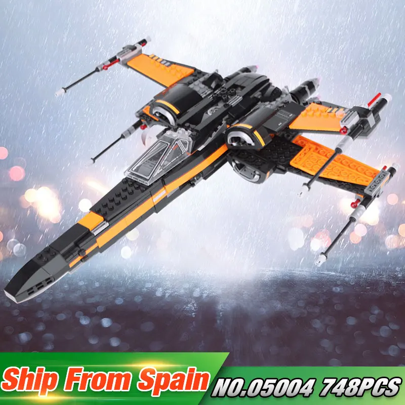 05004 845pcs Star Set Wars First Order Poe's X wing Fighter Assembled