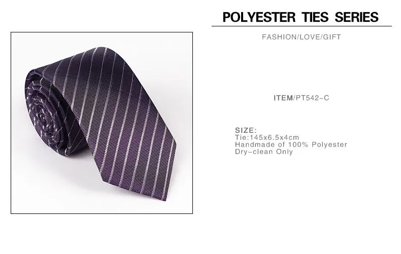 Пятно поколения галстук для мужчин 6 см диагональные полосы платье полиэстер шелк жаккард Бизнес узкий галстук мужской