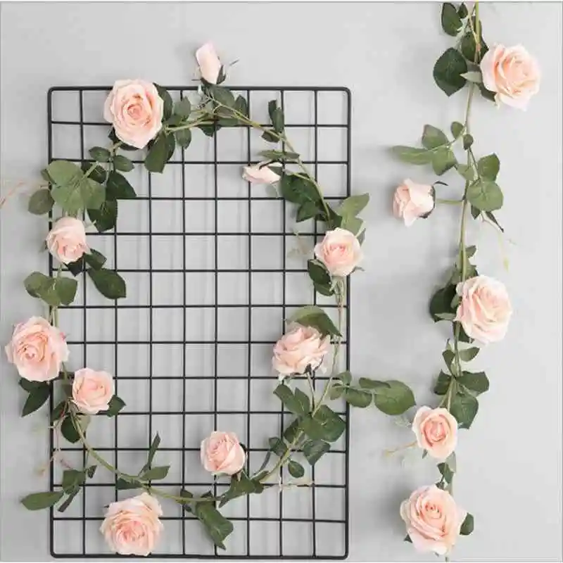 

1PC Wedding Valentine's Valentines Day Present Gift Home Decoration Artificial 1.8M Rose Rattan Flower Plants Fake Flowers Vine