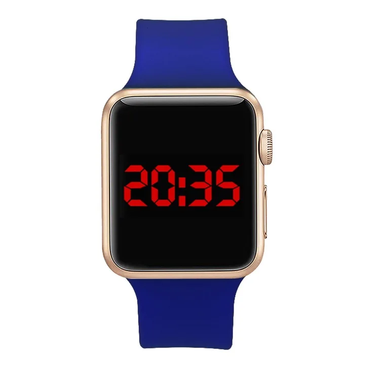 Модные мужские светодиодные цифровые часы женские повседневные розовые силиконовые спортивные наручные часы детские часы-браслет - Цвет: dark blue