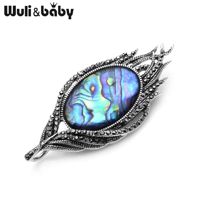 Женская металлическая брошь Wuli & Baby большая из металлического сплава в виде