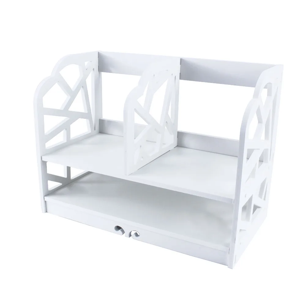 

2 Tiers Minimalist Creative Children's Desk Bookcase Office Racks Storage Shelves Desktop Book Shelf