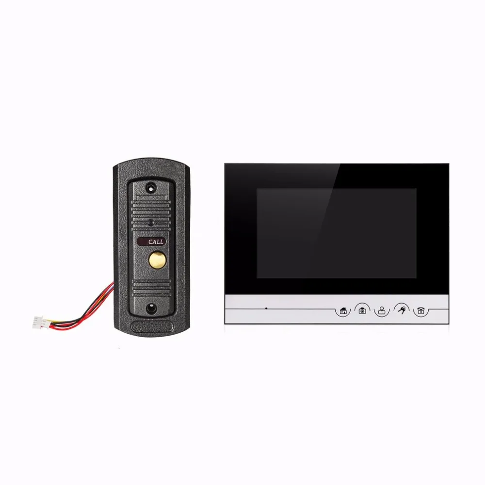 

XSL-V70Rm-M1 Wired Visual Doorbell 7 Inch LCD Video Monitor Door Phone Intercom System Door Release Unlock Doorbell Camera