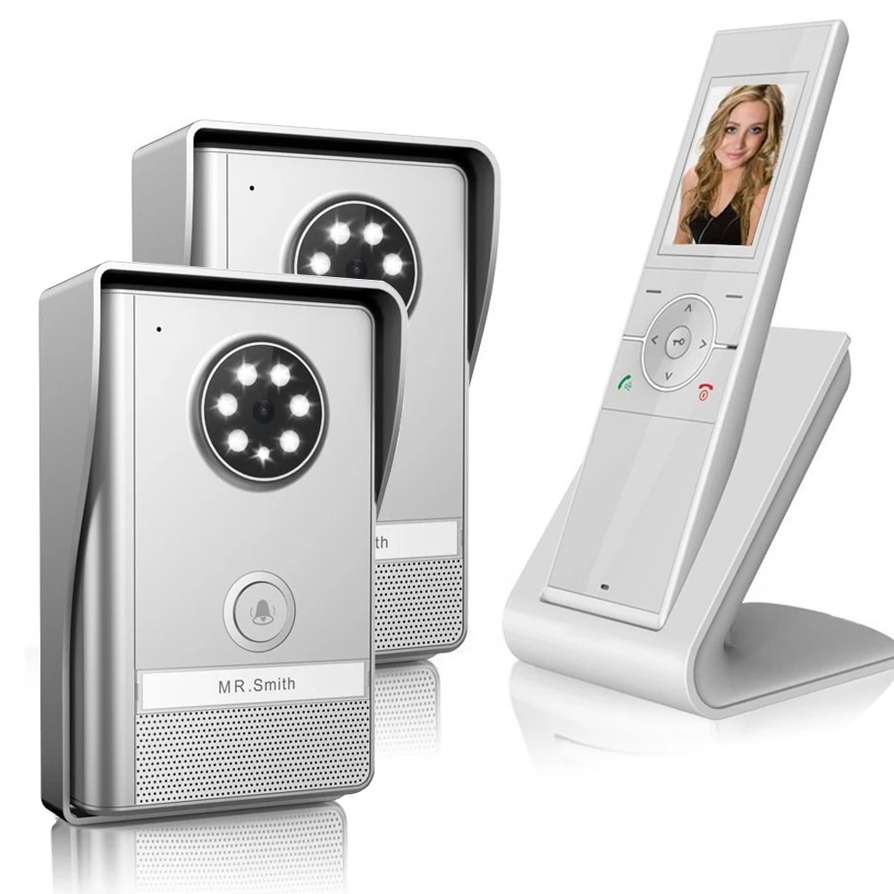 

JERUAN Home Wireless video intercom door phone doorbell system kit IP55 waterproof infrared night vision camera 6 PCS LED 2V1