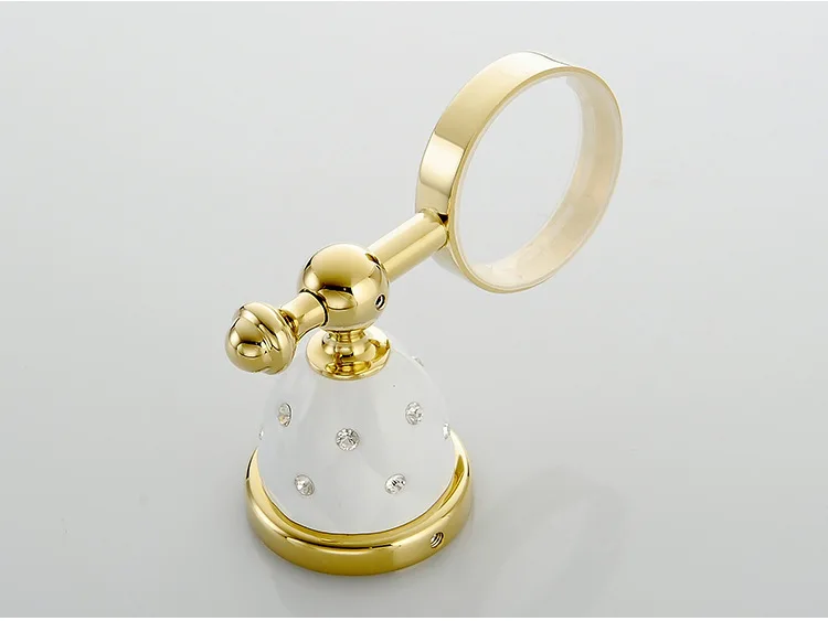 Роскошный Европейский Стиль Алмазная керамика позолоченные аксессуары для ванной комнаты держатель для бумаги полотенце кольцо крючки