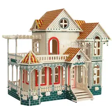 Гавайские головоломки DIY деревянная головоломка для детей миниатюрная Детская кукла деревянный домик дом Вилла комплект игровой дом игрушки детские подарки