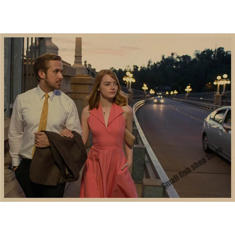 LA LAND Ретро плакат, крафт-бумага, бумага для бара, кафе, домашний декор, настенная роспись - Цвет: Лиловый