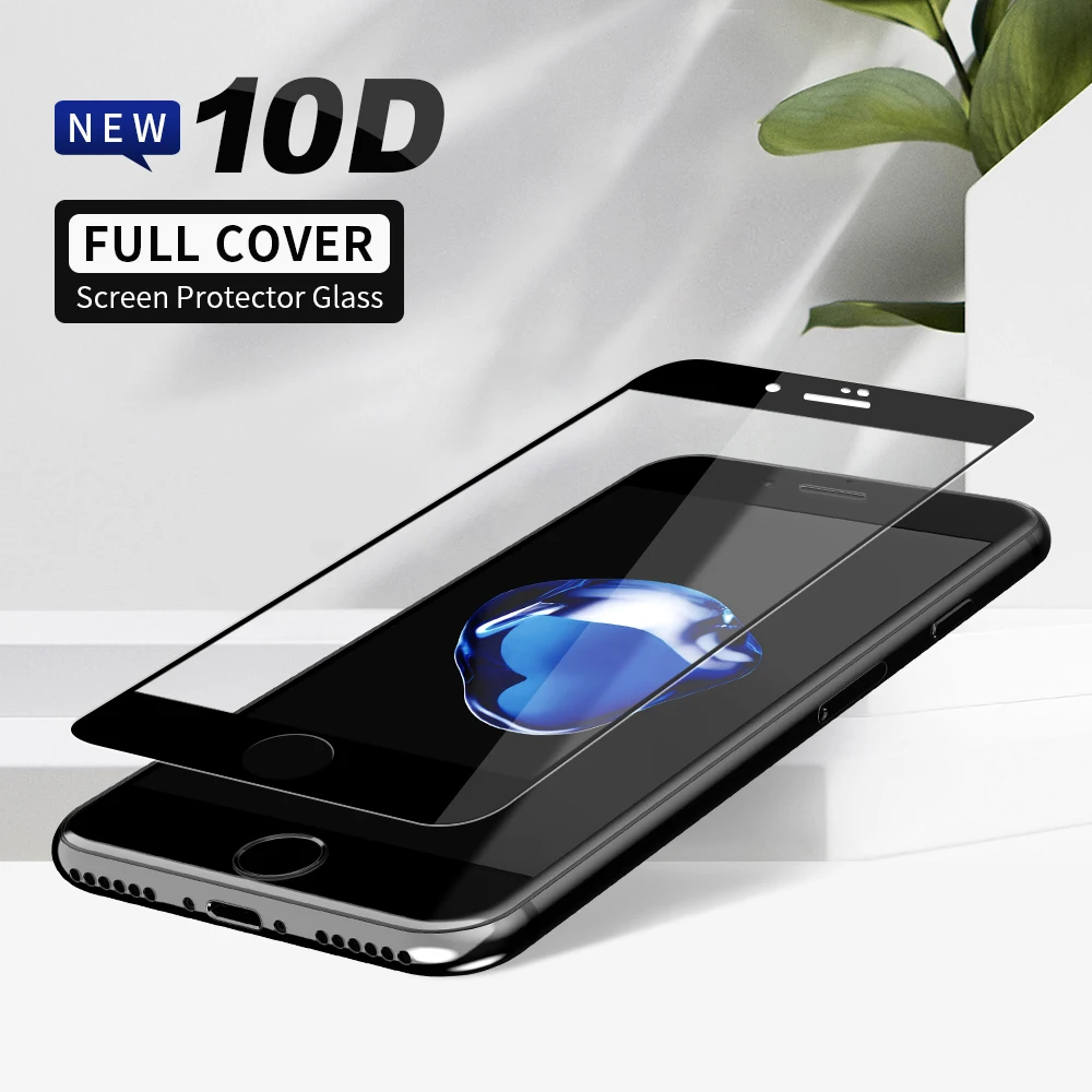 Защитное стекло закаленное 10D для iPhone 11 X XS Max XR 6 6s 7 8 Plus 11Pro|Защитные стёкла и