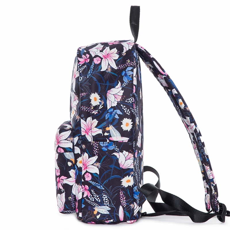 Student Canvas Backpack Breathable Double Shoulder Rucksack Women Daypack Travel Light Weight College Bag Leaf Printed Bagpack