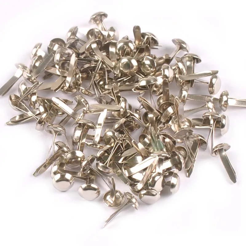 Metal Brads 100Pcs Mix Round Brads Silver/golden Embellishments For Scrapbooking Metal Crafts Fastener Brad For Diy Decorations c2252