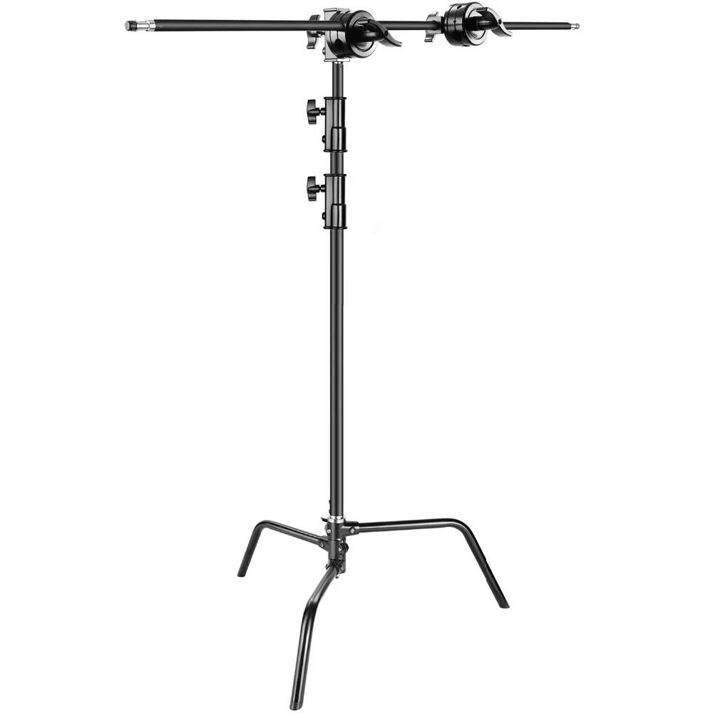  Neewer Photo Studio Heavy Duty 10 feet Adjustable C-Stand 3.5 feetHolding Arm 2 Pieces Grip Head fo