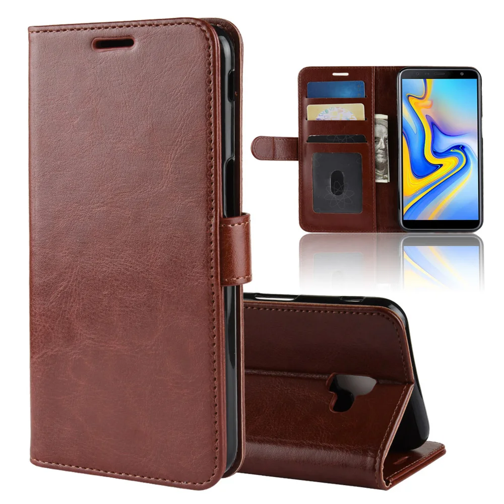KSAM1123Z_1_Wallet Leather Case with Card Slots & Stand for Samsung A7 2018 A6 A8 Plus 2018 Cases for J2 J4 J6 Plus J8 2018 Leather Cover with Card Slots and Stand