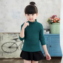 Свитера для девочек; коллекция года; осенне-зимняя детская одежда; универсальные свитера для девочек; пуловеры; 3 цвета; От 3 до 15 лет