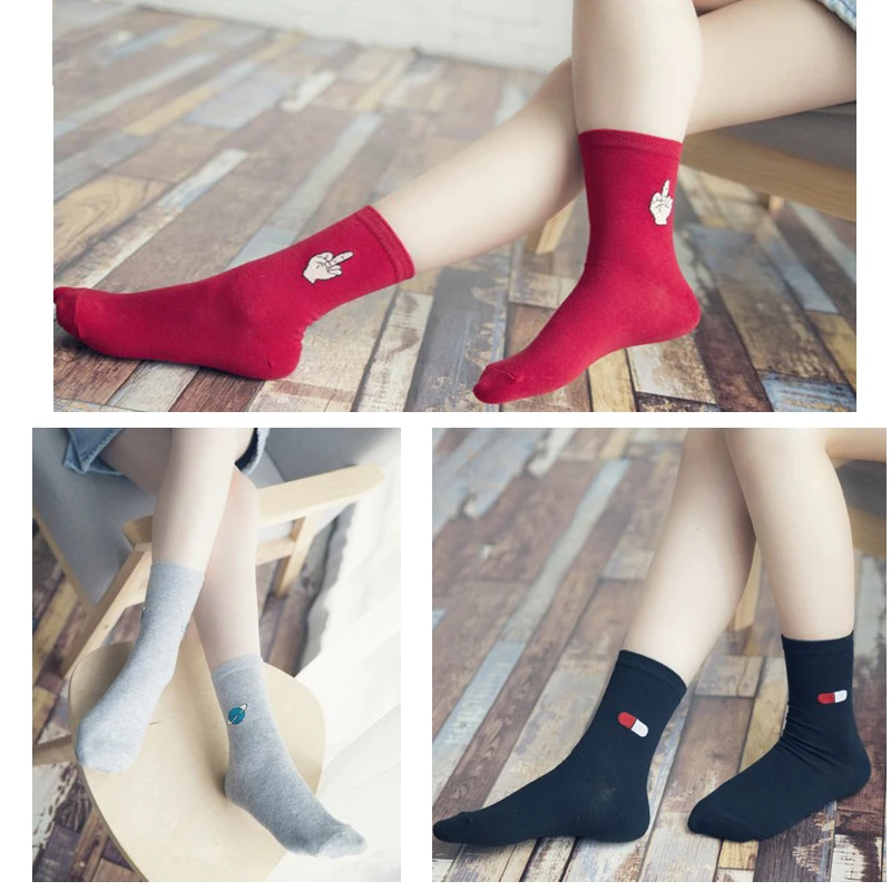 3 пар/лот, хлопковые носки для женщин, дышащие длинные носки с героями мультфильмов, женские повседневные носки с 3D принтом, новинка, Calcetines Mujer