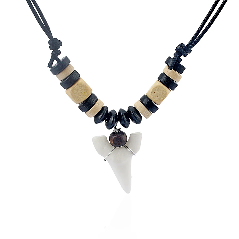 Мода акула зуб Серфер кулон акулы зубы серфинга ожерелье выбрать цвет бисера