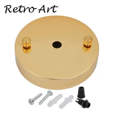 D100mm Винтаж ретро diy потолочный навес с Зажим для шнура металлический потолочный в виде розетки для подвесной светильник-Золотой