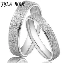 Fyla Mode 1PCS Fashion Jewelry High Quality 925 Sterling Silver Rings Dull Polish Couple Ring Wedding Ring Engagement Ring YH027
