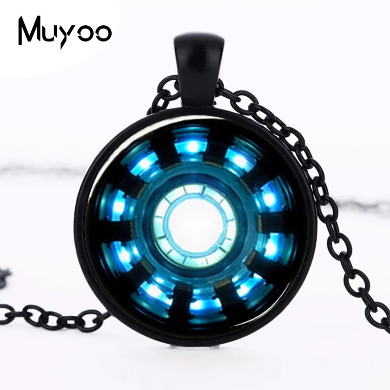 

US Movie Iron Man Arc Reactor Necklace Tony Stark bronze / silver chain Pendant Avengers Age of Ultron jewelry dr who HZ1