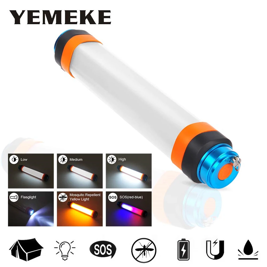 

Powerful Led Flashlight Rechargeable 18650 Multi-purpose camping Lamp IP67 6 Modes Led Lantern Mosquito Repellent Light
