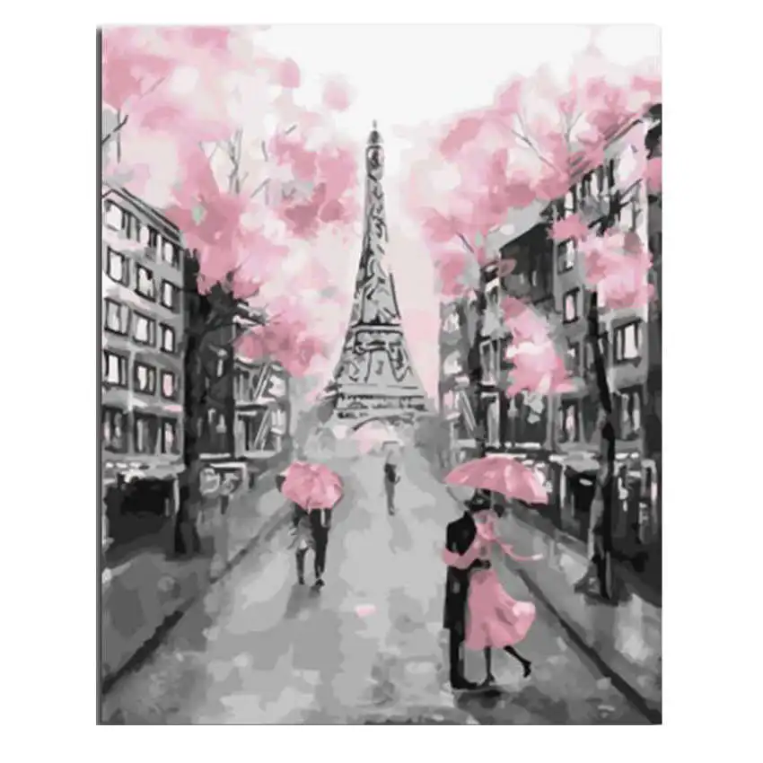 

Coloring By Numbers,Paint By Number,Picture,Pink London,Painting Calligraphy Tower