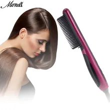 Pro LCD Heating Electric Ionic Fast Safe Hair Straightener Anti static Ceramic Straightening Brush Comb hair iron ceramic