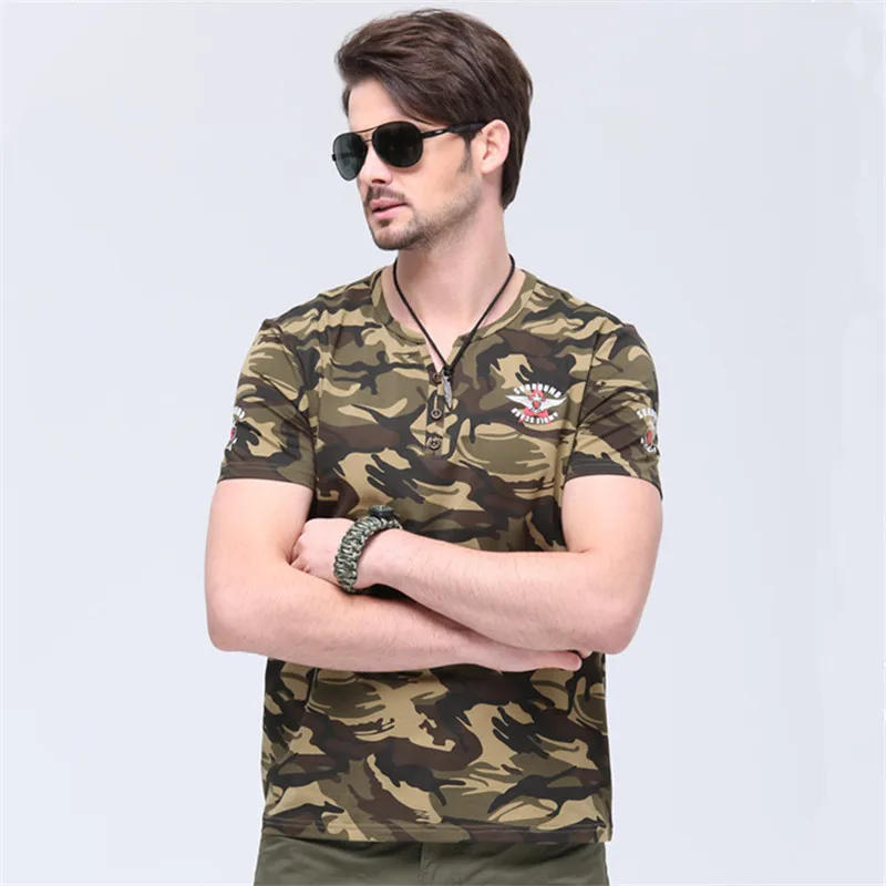 Cotton Breathable Print T Shirt Army Military Men Short Sleeve Male Tops Army Military Brand 