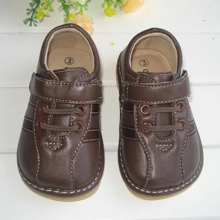 Dark Brown Baby Boy Squeaky Shoes Free 