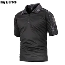RAY GRACE Military Camouflage уличная сорочка короткие боевые летние охотничьи походные футболки рыболовные быстросохнущие футболки армейская одежда