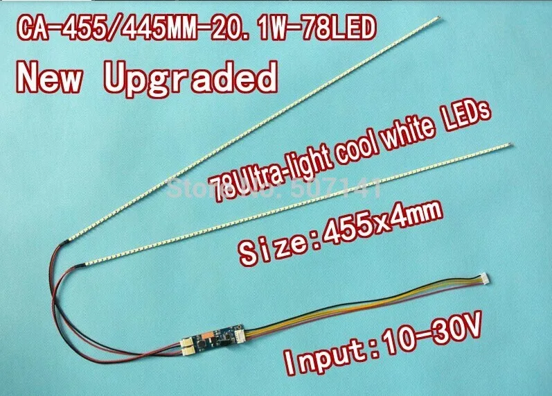 

50pcs/lot 20.1'' 455mm Adjustable brightness led backlight strip kit,Update 20.1inch wide LCD CCFL to LED backlight