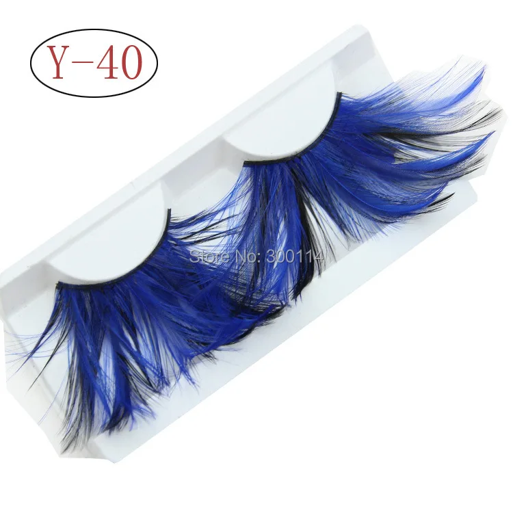 Colorido do Partido Penas Exagero Artístico Cílios Falsos Falso Eye Lashes 500 Pares - Lote 4 Colorido do partido penas exagero artístico cílios