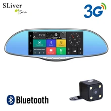 SLIVERYSEA 3G 7 Polegada Dvrs Câmera Do Carro Dvr Espelho Retrovisor Auto Lente dupla Automóvel Traço Cam Full HD 1080 P Gravador de Vídeo