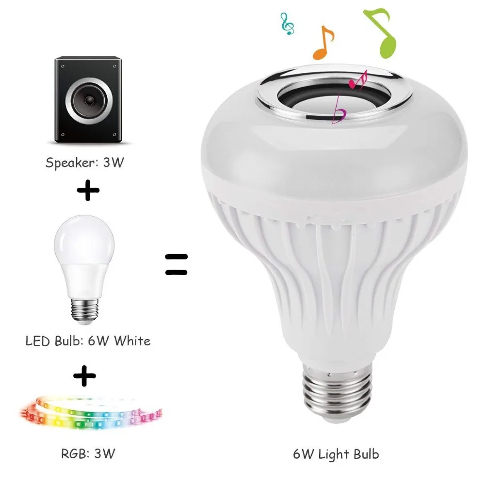 E27 Wireless Bluetooth Bulb Speaker With Remote Control Colorful Led E27 Wireless Bluetooth Bulb Speaker With Remote Control Colorful Led Light For Cell Phone Home Outdoor Bt Music Blutooth In Speakers From