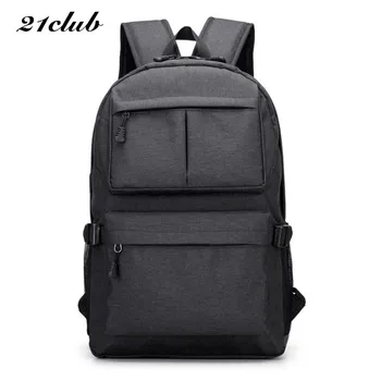 

21CLUB Brand Casual Solid Color Large capacity Waterproof Rucksack Travel Preppy style Men Or Women Multifunction Backpack