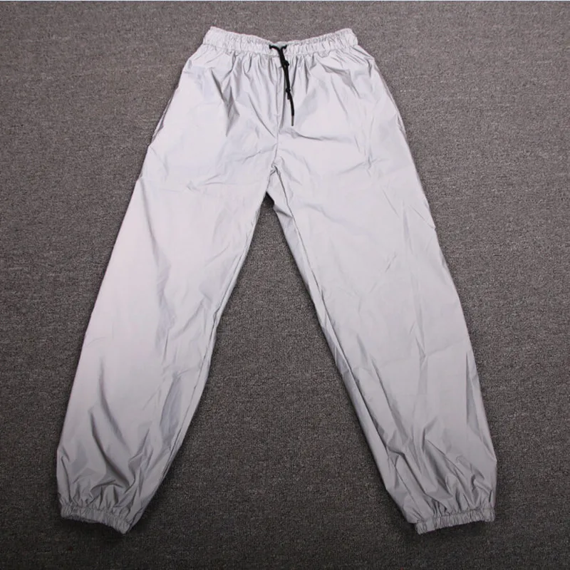 RUELK Светоотражающие хип-хоп мужские штаны для бега спортивные штаны мужские уличная Ночная светлая блестящая мигание длинные брюки для пар