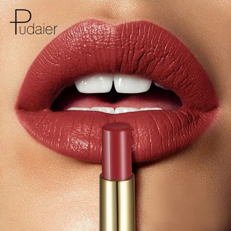 

Pudaier Brand Matte Lipstick Color Cosmetics Wateproof Double Ended Long Lasting Nude Red Matte Lips liner Pencil Lipstick Matte