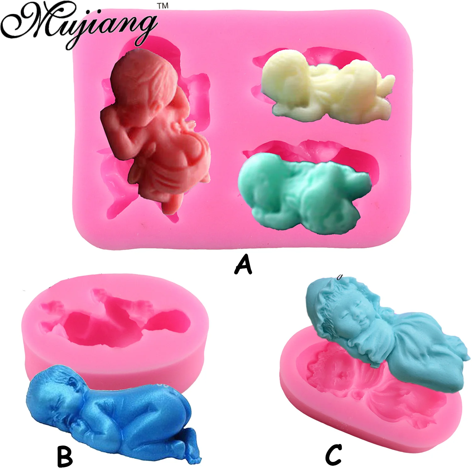 Mujiang Baby Soap Silicone Mold Fondant Cake Decorating Tools Resin