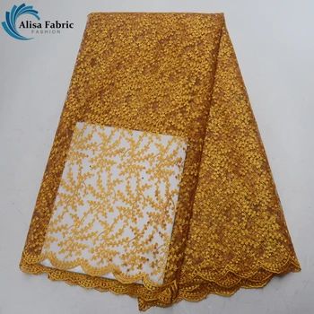 

African Lace Fabric Embroidered Nigerian Guipure Lace Fabrics 2019 High Quality French Tulle Laces Fabric For Party Dress