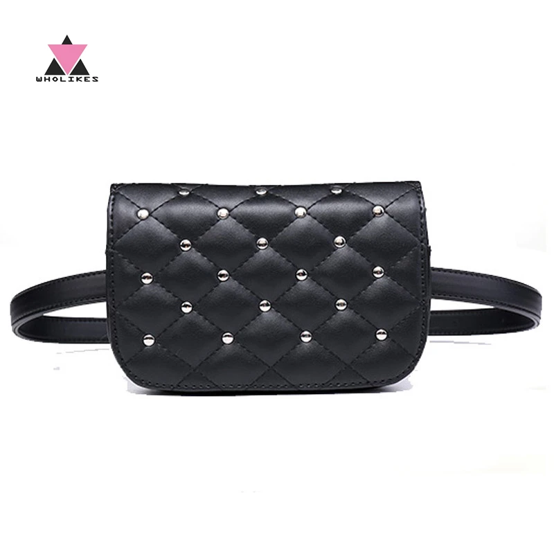 Wholikes 2018 New Fashion Black Solid Leather Waist Bag For Women Fanny Pack Waist Bag Pouch Phone Bag Bolosa Wholikes 2018 New Fashion Black Solid Leather Waist Bag For Women Fanny Pack Waist Bag Pouch Phone Bag Bolosa