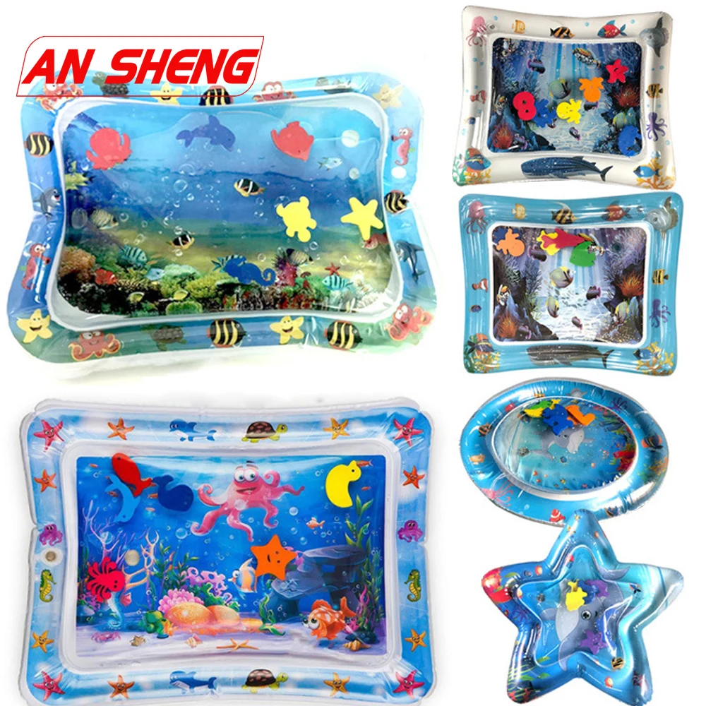 

Baby Kids Water Play Mat Inflatable Thicken PVC Infant Tummy Time Playmat Toddler Fun Activity Play Center Water Mat for Babies