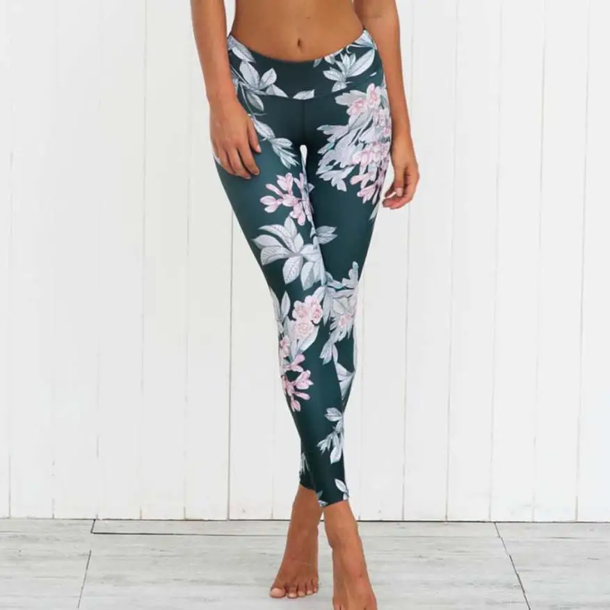 Для женщин тренировки 3D печати для спорта, зала и йоги Высокоэластичный, для фитнеса спортивные Леггинсы колготки тонкие бег спортивная одежда для отдыха спортивная JUN12