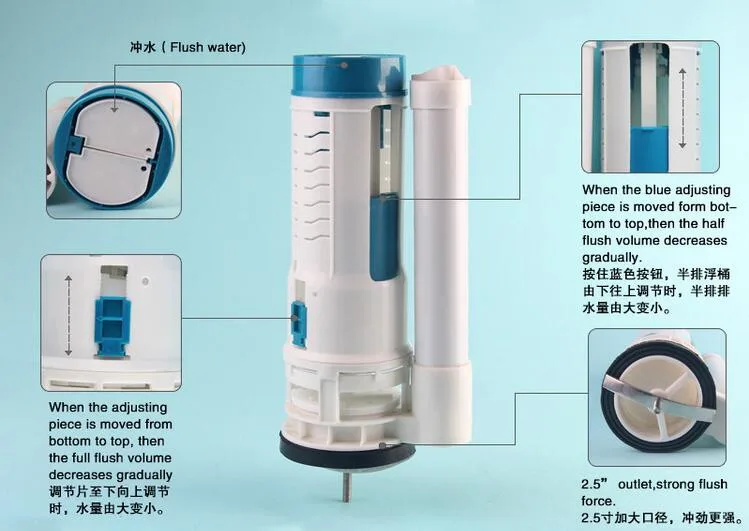 Резервуар с водой для унитаза Dual Flush Кнопка цистерны сифон комплекты клапанов Туалет