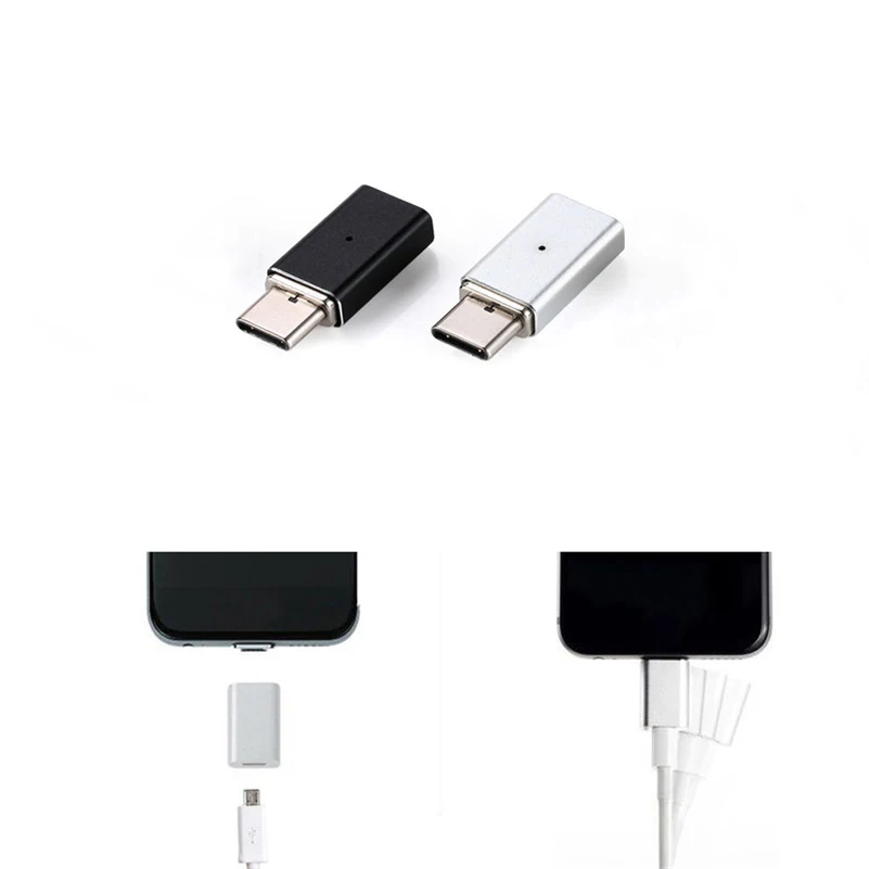 Магнитный Micro USB Женский к type C/для Lightning/Micro Мужской соединитель конвертер USB-C Android Магнитный телефонный адаптер металлический штекер