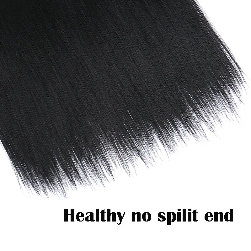 SNOILITE 26inch long 5 clip in one piece hair extension synthetic hair brown black clip in hair straight for women