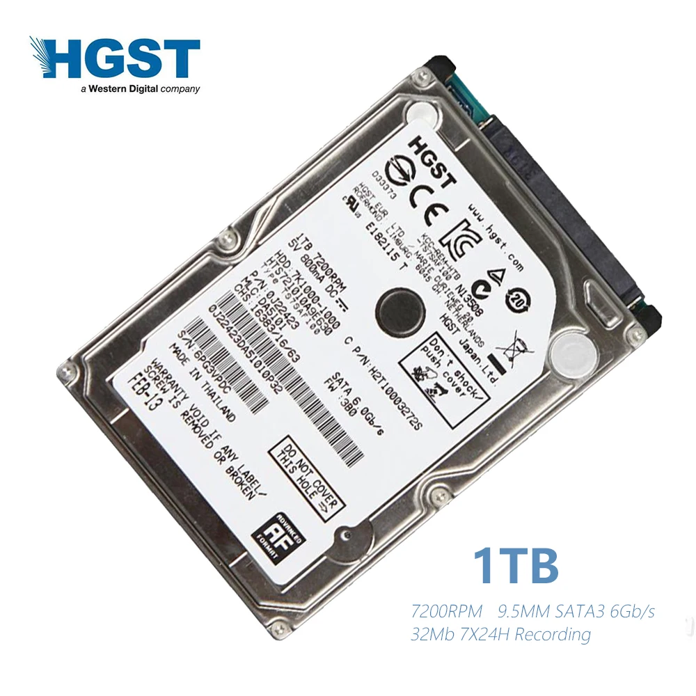HGST Enterprise класса Enhanced HTS721010A9E630 1000 г 1 ТБ 7200 об./мин. Тетрадь жесткий диск 2 5 дюймов 7*24