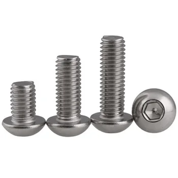 

5pcs M8 304 stainless steel round head socket head cap screw Hexagon socket side caps screws 10mm-40mm Length